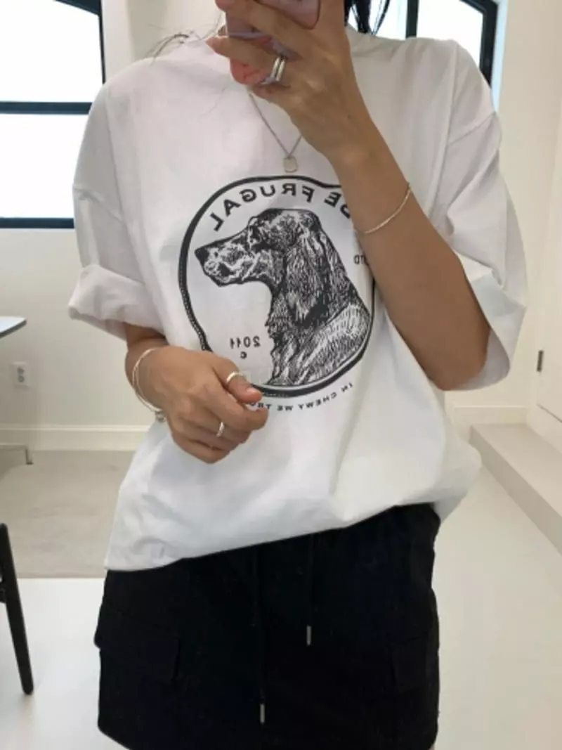 Level - Korean Women Fashion - #momslook - Hound Tee - 2