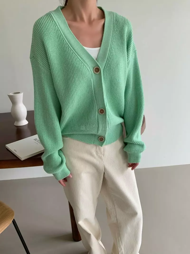 Level - Korean Women Fashion - #vintageinspired - Bay Knit Cardigan