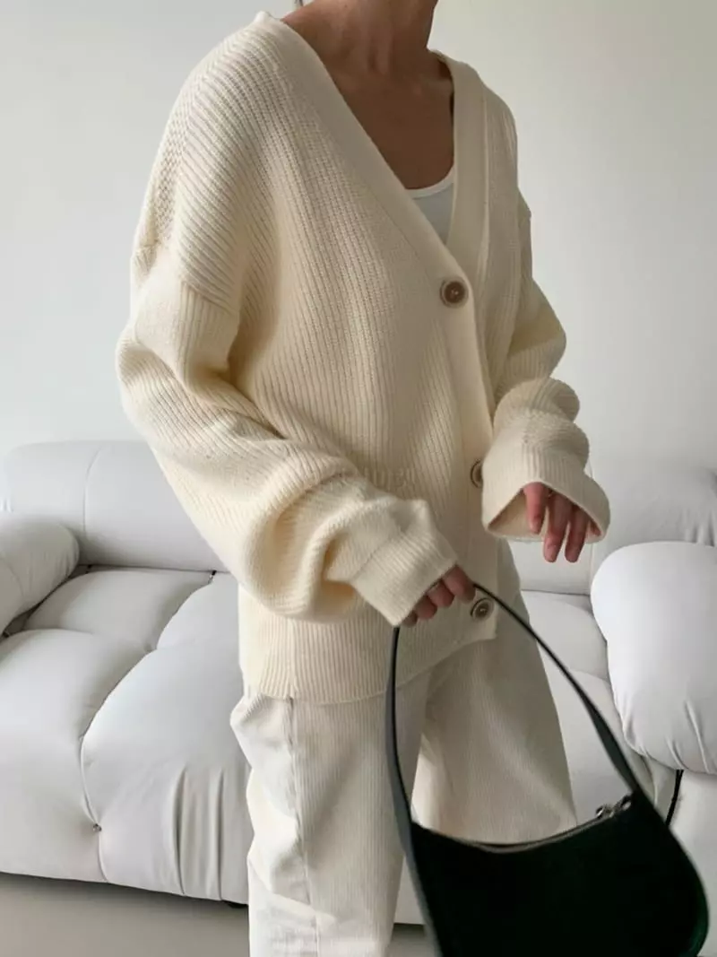 Level - Korean Women Fashion - #vintagekidsstyle - Bay Knit Cardigan - 2