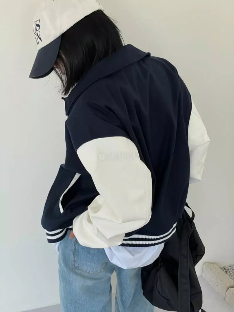 Level - Korean Women Fashion - #momslook - C Baseball Jumper - 4