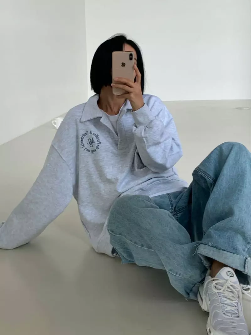 Level - Korean Women Fashion - #womensfashion - New M Collar Sweatshirt - 7