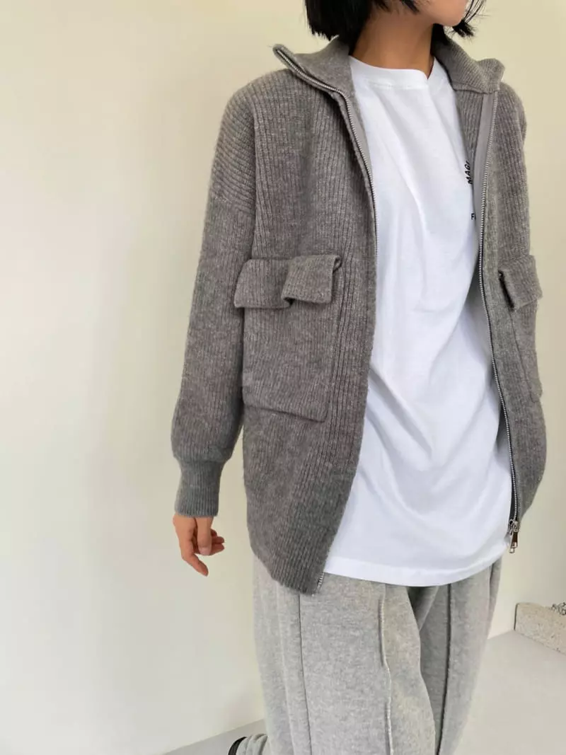 Level - Korean Women Fashion - #momslook - Day Pocket Knit Tee - 4