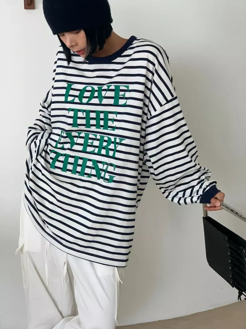 Level - Korean Women Fashion - #womensfashion - Love Stripes Tee - 8