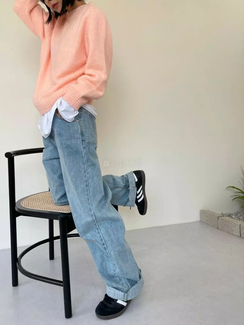 Level - Korean Women Fashion - #womensfashion - Soy Color Knit Tee - 6