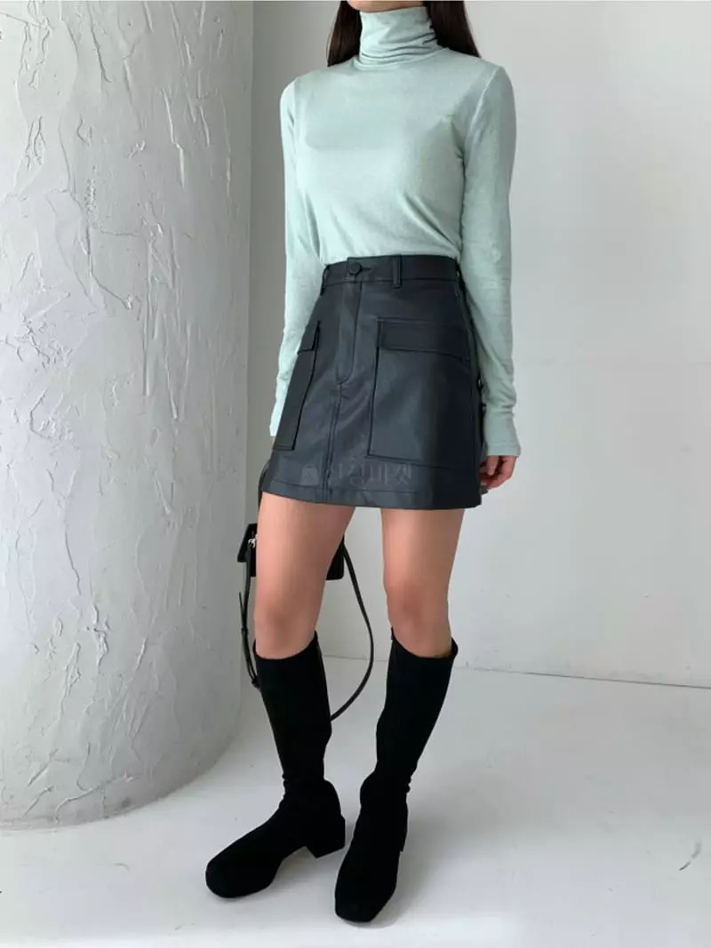 Level - Korean Women Fashion - #womensfashion - Angora Turtleneck Tee - 7