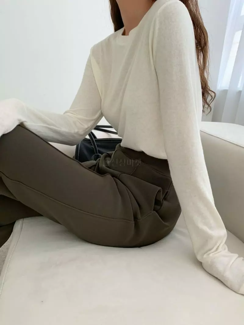 Level - Korean Women Fashion - #momslook - Angora Tee - 4
