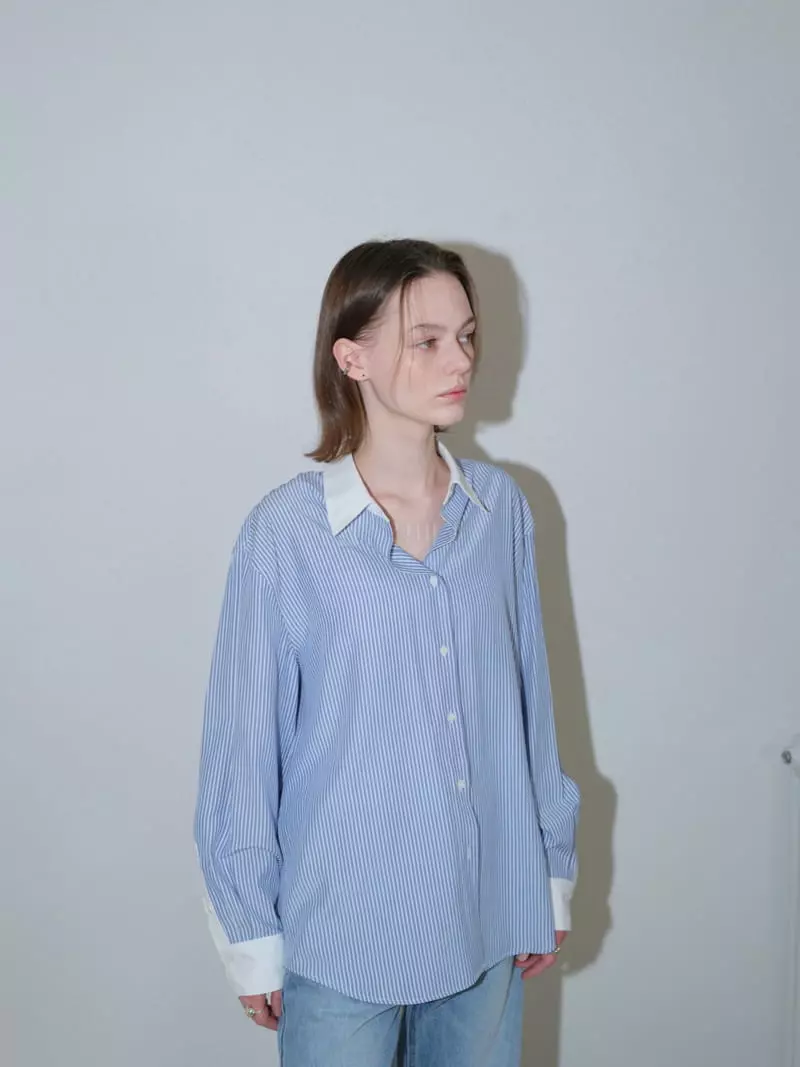 Libre-Cestlavie - Korean Women Fashion - #momslook - Way Stripes Shirt