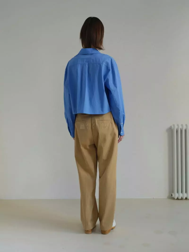 Libre-Cestlavie - Korean Women Fashion - #pursuepretty - Mat Crop Shirt - 3