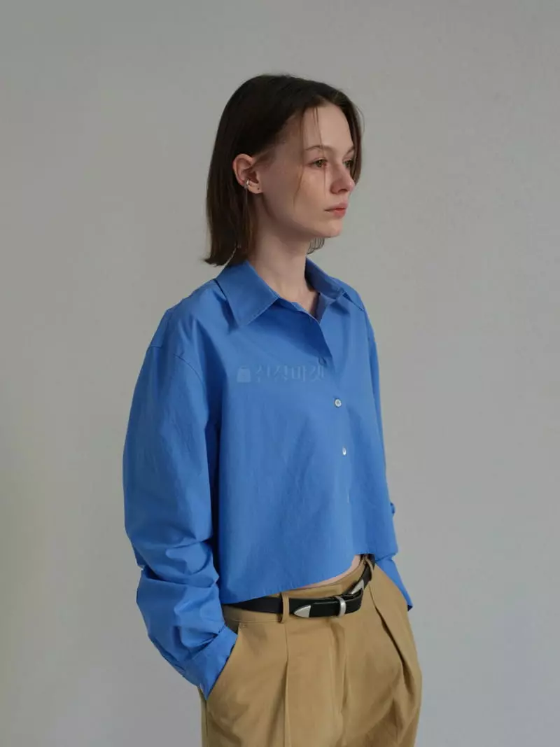 Libre-Cestlavie - Korean Women Fashion - #romanticstyle - Mat Crop Shirt - 5