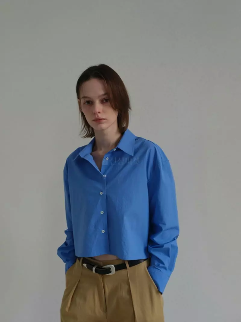 Libre-Cestlavie - Korean Women Fashion - #shopsmall - Mat Crop Shirt - 6