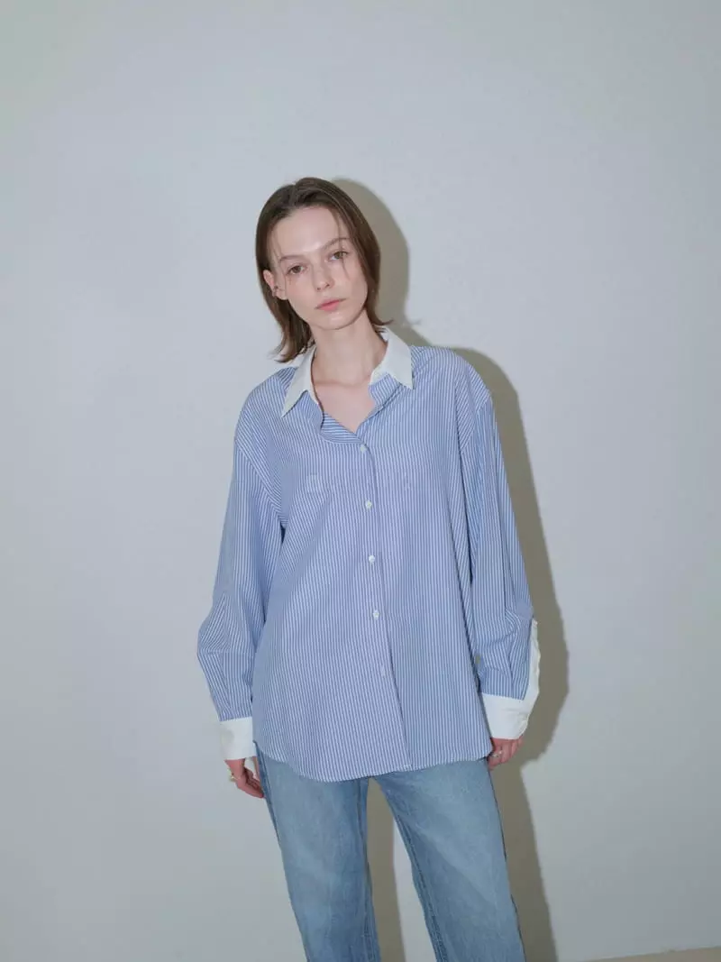 Libre-Cestlavie - Korean Women Fashion - #womensfashion - Way Stripes Shirt - 2