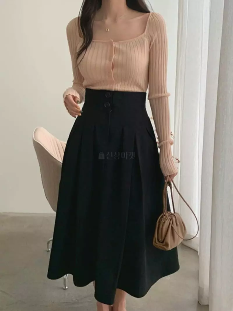 Likewater - Korean Women Fashion - #momslook - Madelen Square Knit Tee