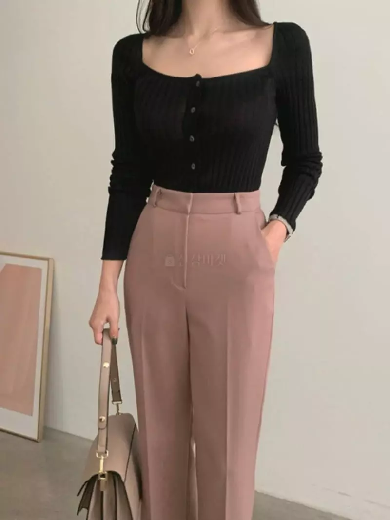 Likewater - Korean Women Fashion - #momslook - Madelen Square Knit Tee - 5