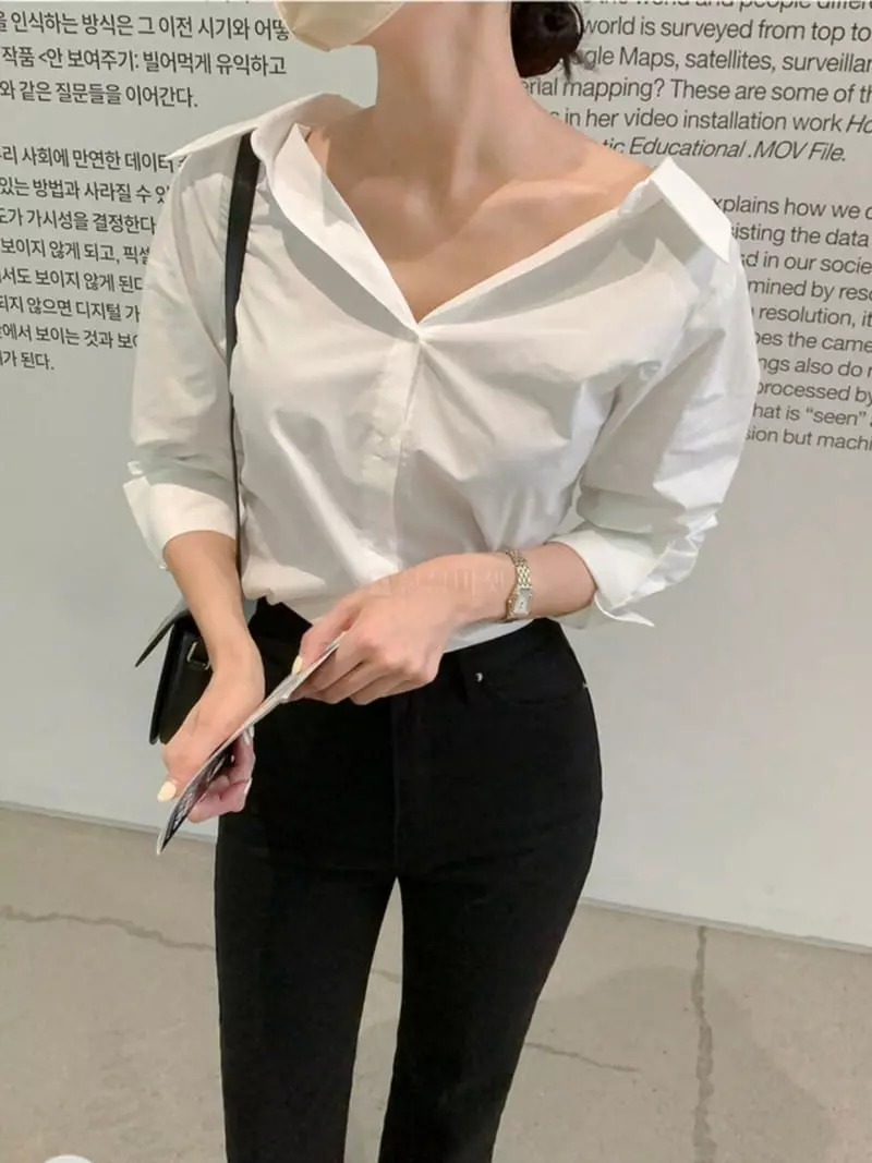 Likewater - Korean Women Fashion - #womensfashion - Rose Off Shirt - 4