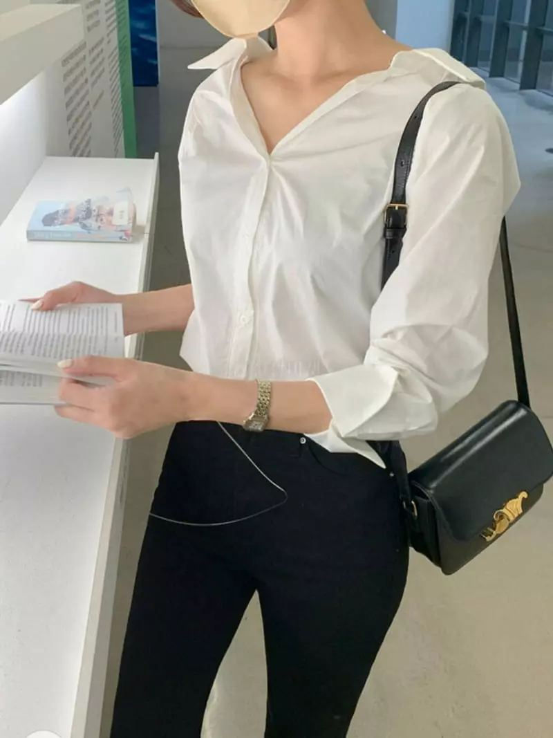 Likewater - Korean Women Fashion - #momslook - Rose Off Shirt - 6