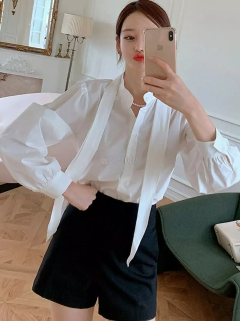Likewater - Korean Women Fashion - #momslook - Tie Blosue