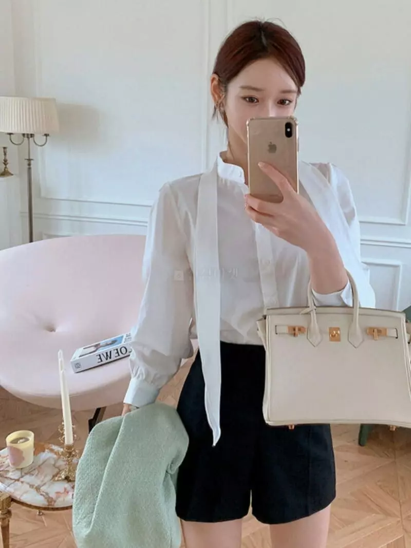 Likewater - Korean Women Fashion - #momslook - Tie Blosue - 3