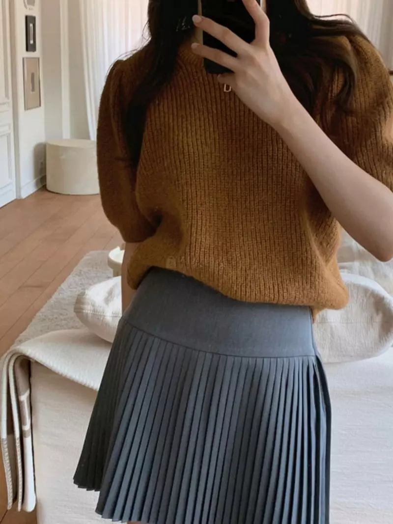 Likewater - Korean Women Fashion - #momslook - And U Wrinkle Skirt - 4