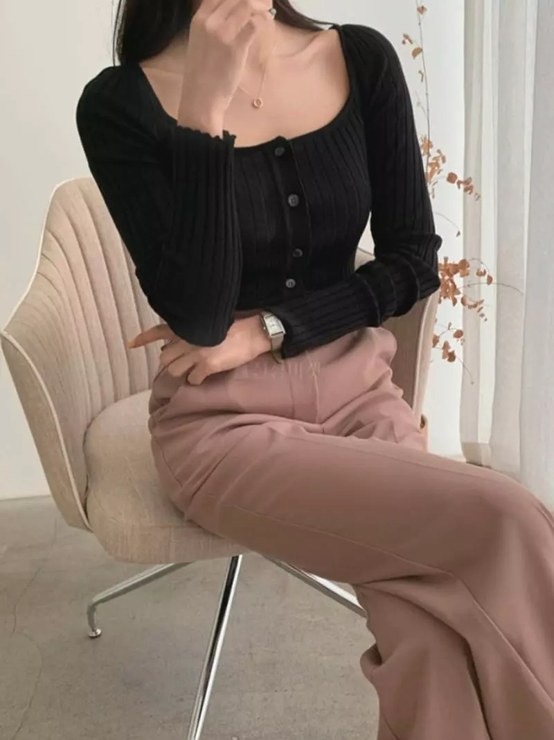 Likewater - Korean Women Fashion - #womensfashion - Madelen Square Knit Tee - 10