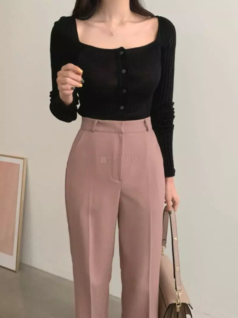 Likewater - Korean Women Fashion - #momslook - Madelen Square Knit Tee - 4