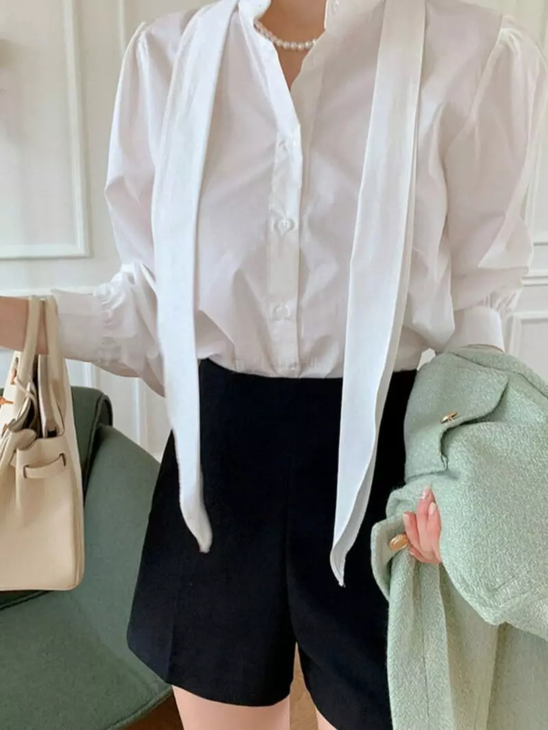 Likewater - Korean Women Fashion - #momslook - Tie Blosue - 4