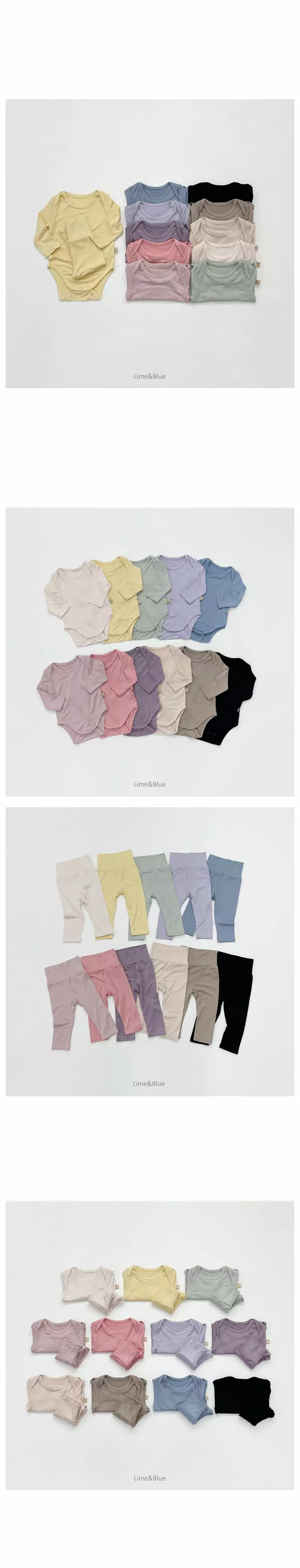 Lime & Blue - Korean Baby Fashion - #babyboutiqueclothing - New Heat Tech Babay Bodysuit Set - 2