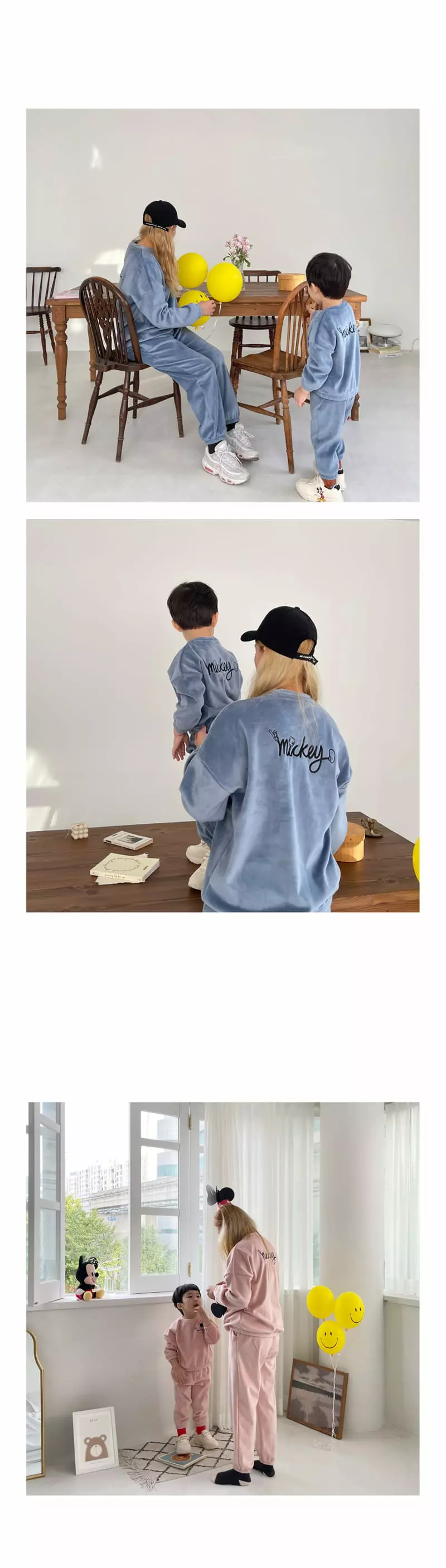 Lime & Blue - Korean Children Fashion - #Kfashion4kids - Disny Mickey Veloure Family Top Bottom Set - 10
