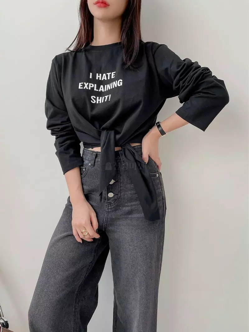 Lissom - Korean Women Fashion - #momslook - Ggomang Tee - 7