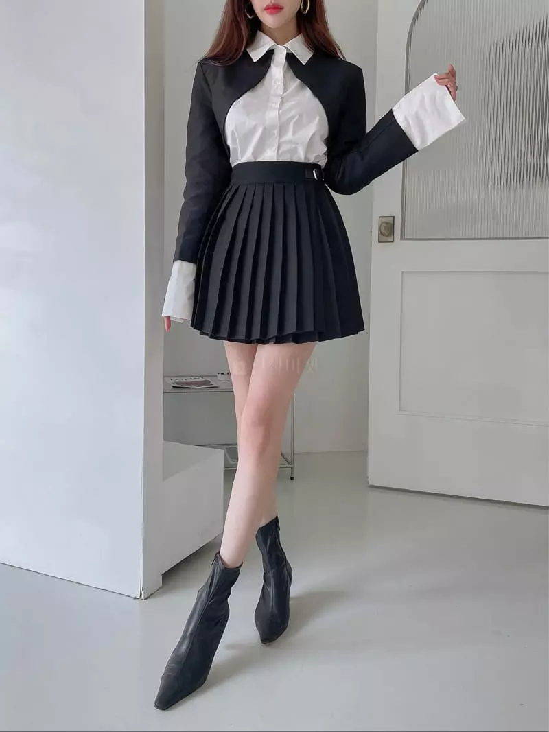 Lissom - Korean Women Fashion - #restrostyle - Wrinkle Skirt - 3