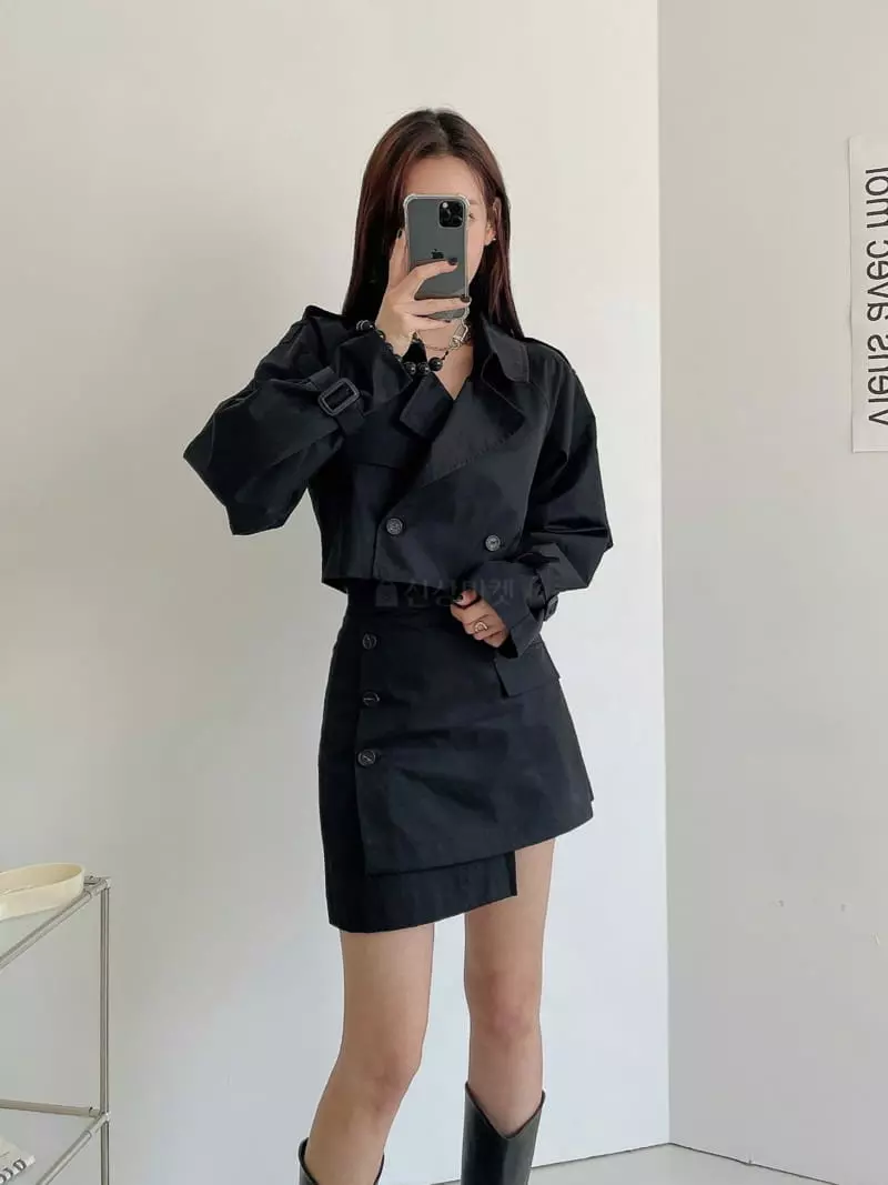 Lissom - Korean Women Fashion - #vintageinspired - Trench Skirt - 3