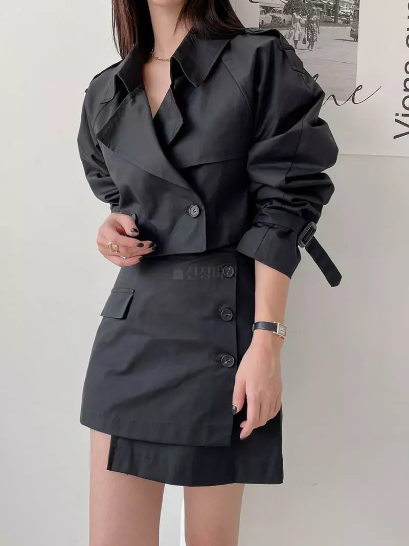 Lissom - Korean Women Fashion - #vintageinspired - Trench Skirt - 4