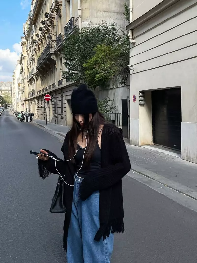 Liveaid - Korean Women Fashion - #momslook - Fringe Cardigan - 12