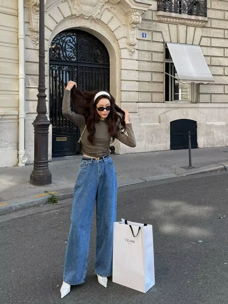 Liveaid - Korean Women Fashion - #romanticstyle - Loose Jeans