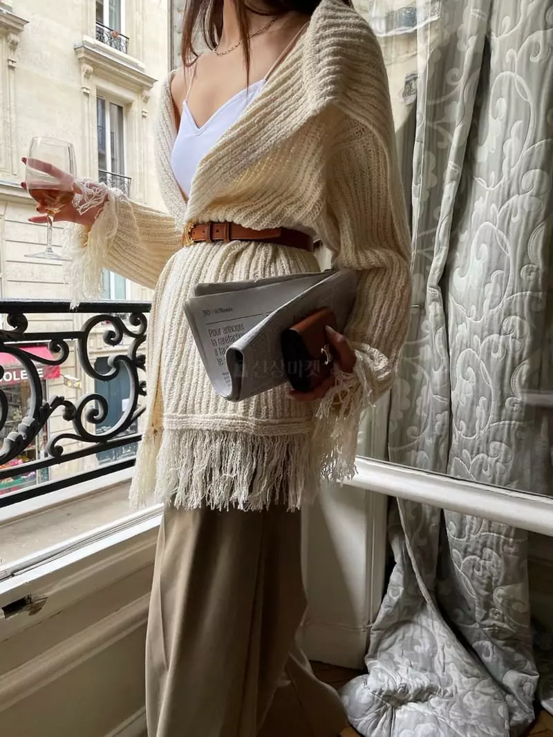 Liveaid - Korean Women Fashion - #womensfashion - Fringe Cardigan - 11