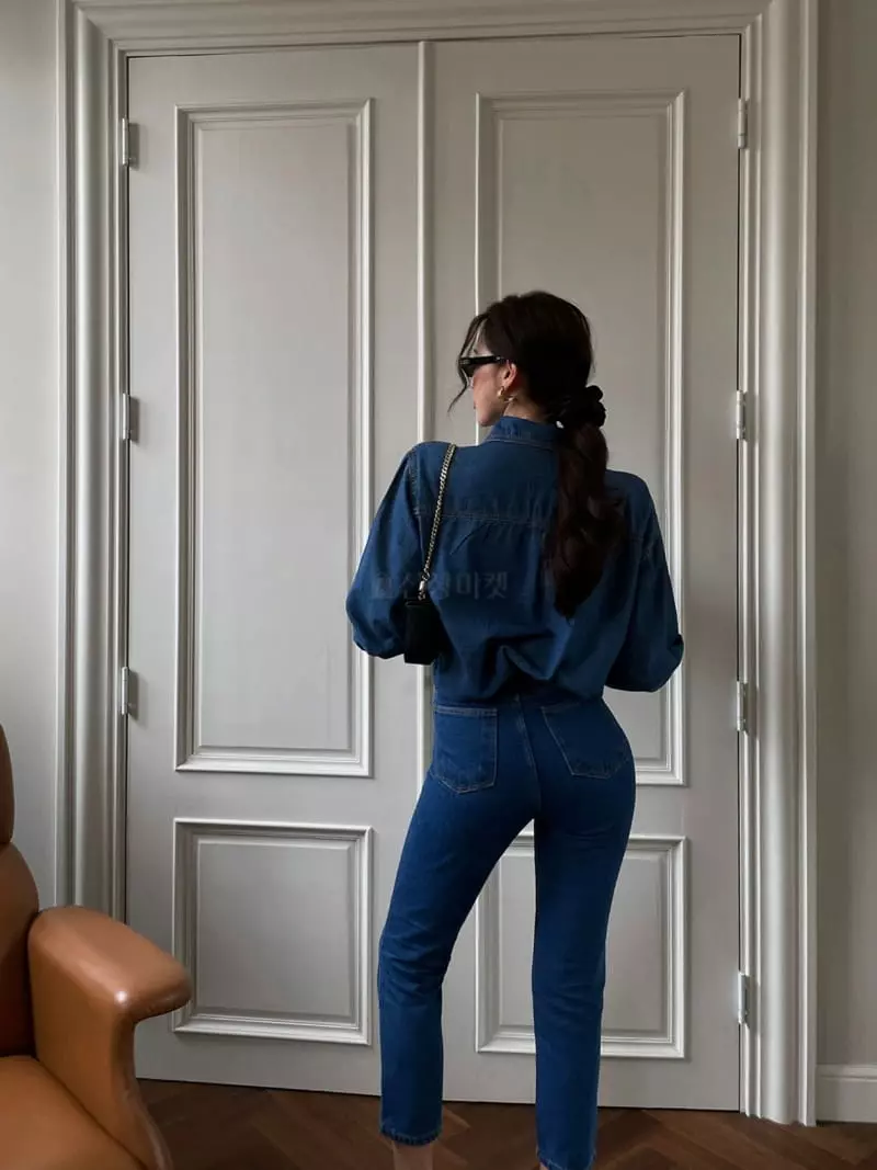 Liveaid - Korean Women Fashion - #womensfashion - Pocker Denim Shirt - 11