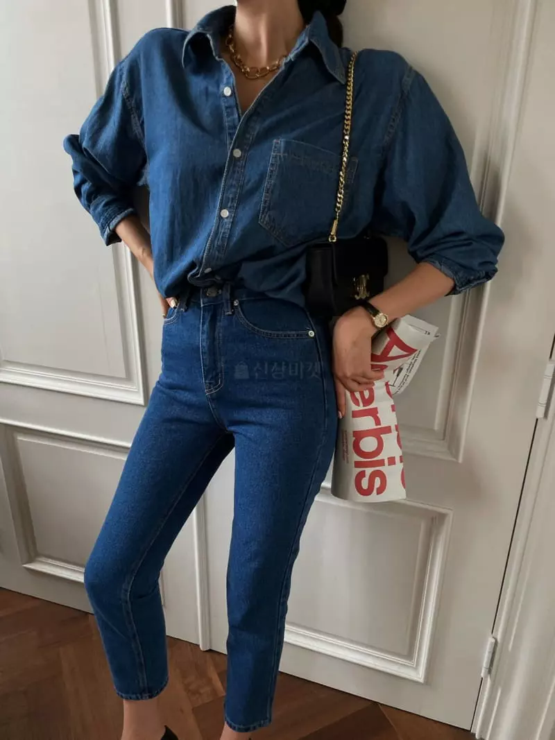 Liveaid - Korean Women Fashion - #womensfashion - Pocker Denim Shirt - 9