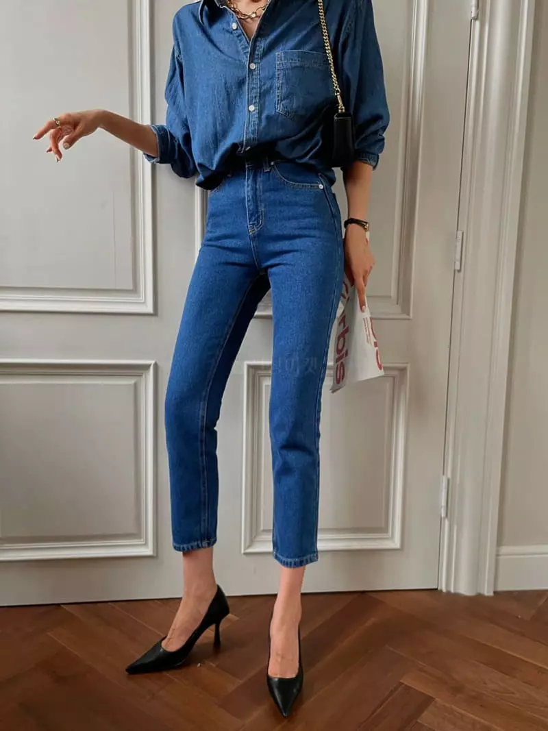 Liveaid - Korean Women Fashion - #womensfashion - Taper Jeans - 6