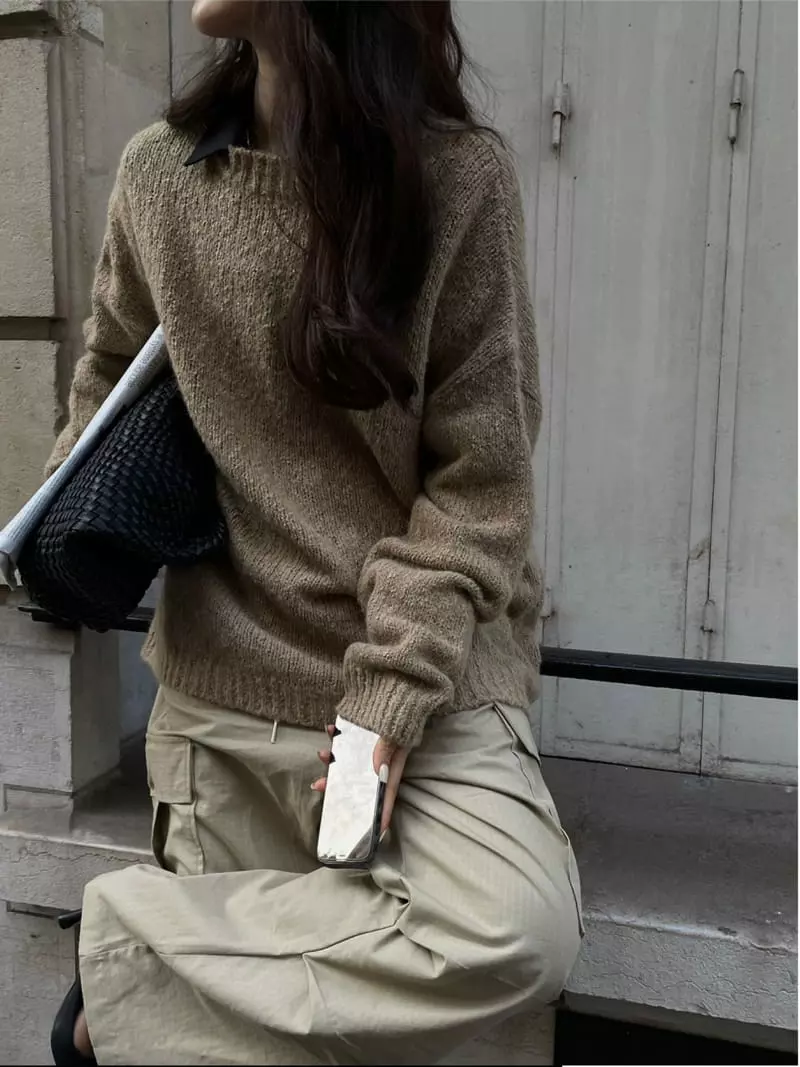 Liveaid - Korean Women Fashion - #womensfashion - Donut Knit Tee - 7