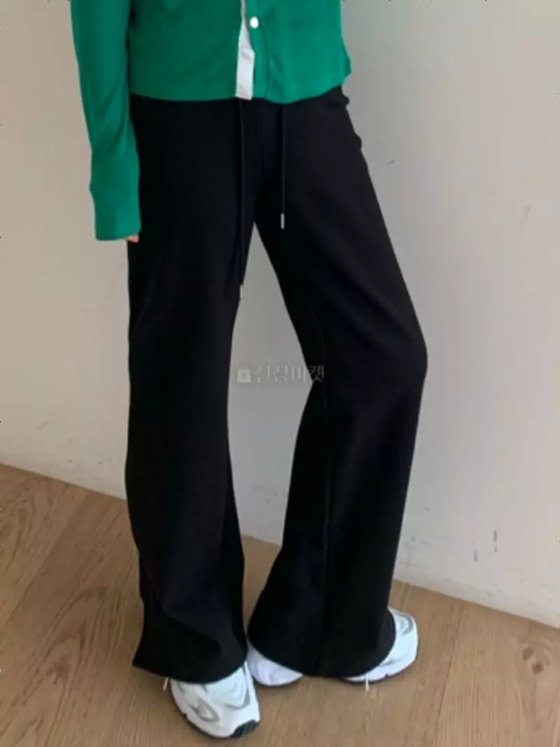 Logon - Korean Women Fashion - #momslook - Terry Slit Pants - 12