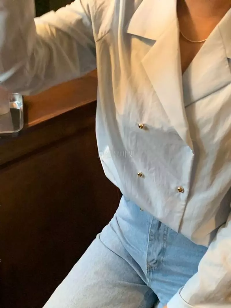Logon - Korean Women Fashion - #momslook - Collar Double Blouse - 12