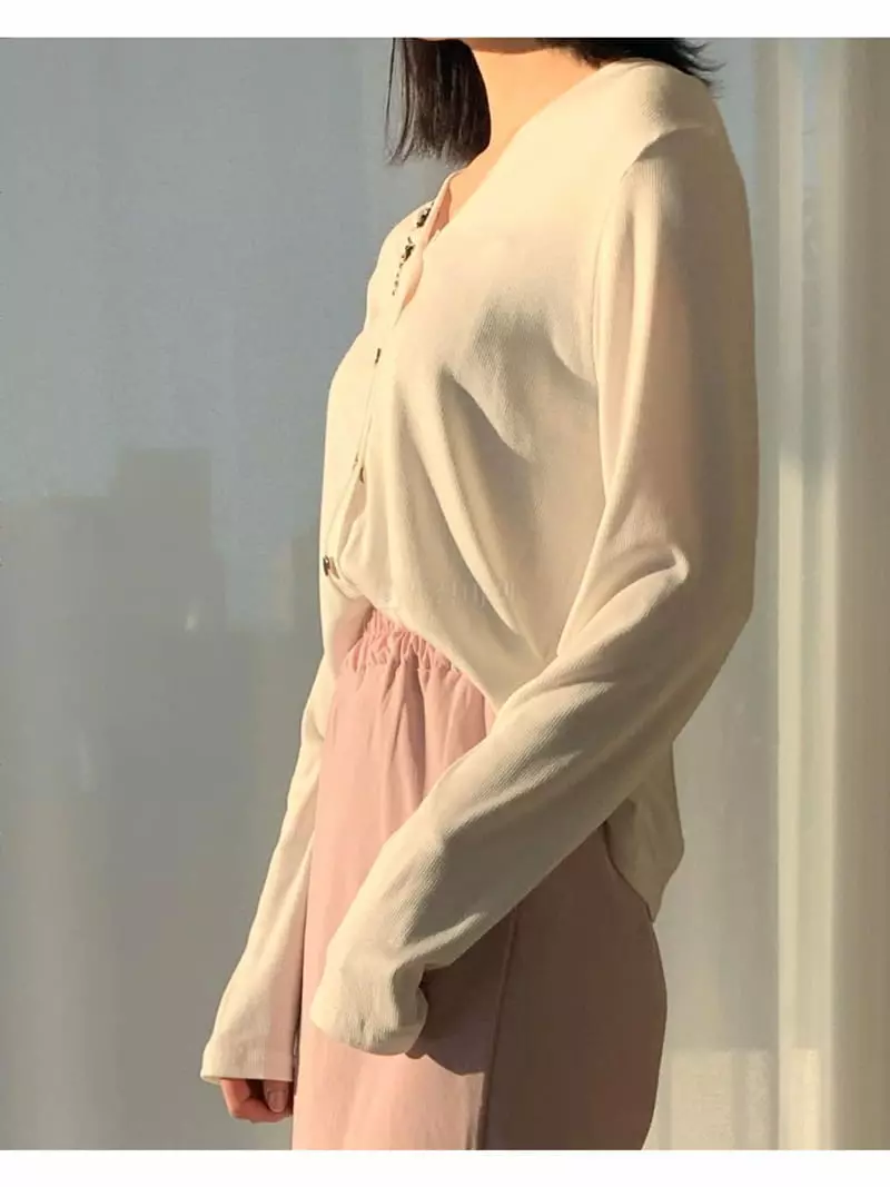 Logon - Korean Women Fashion - #womensfashion - Color Rib Cardigan - 4