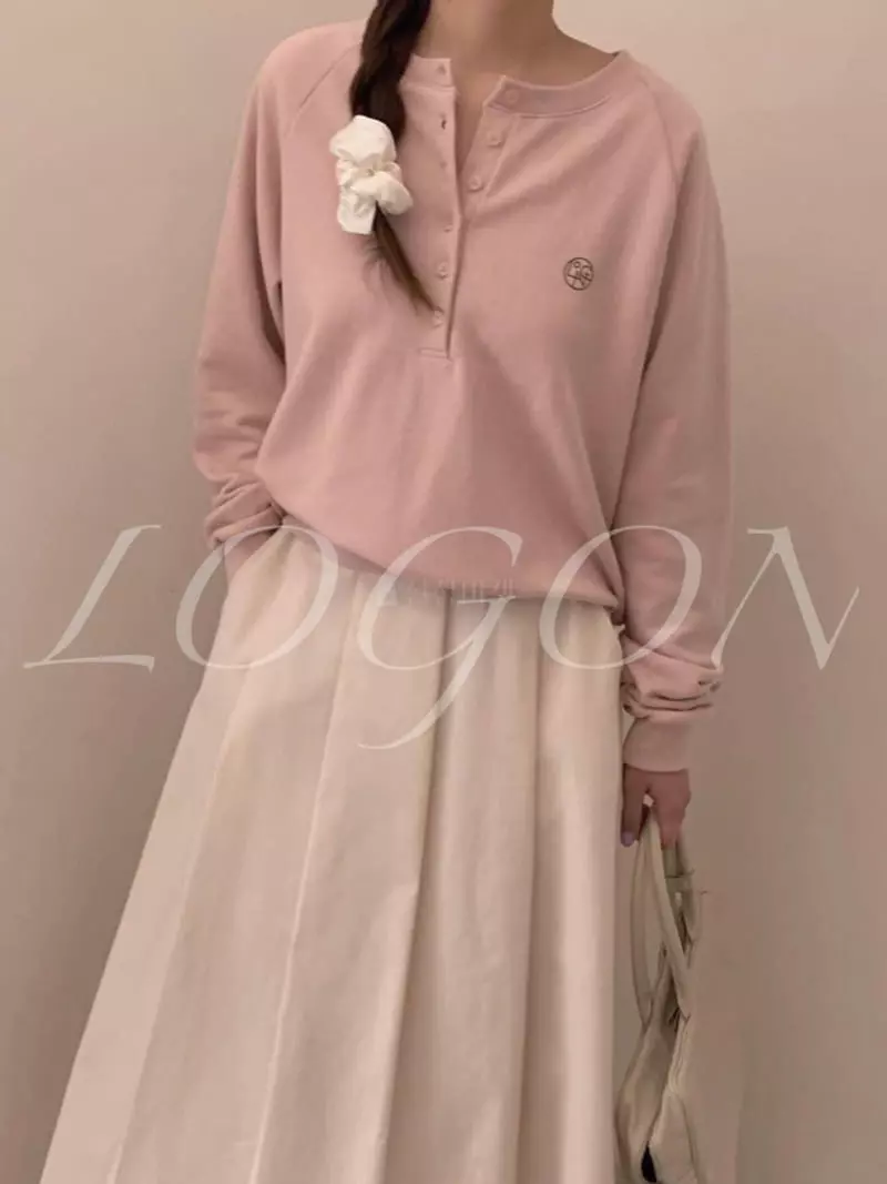 Logon - Korean Women Fashion - #momslook - Half Open Sweatshirt - 6
