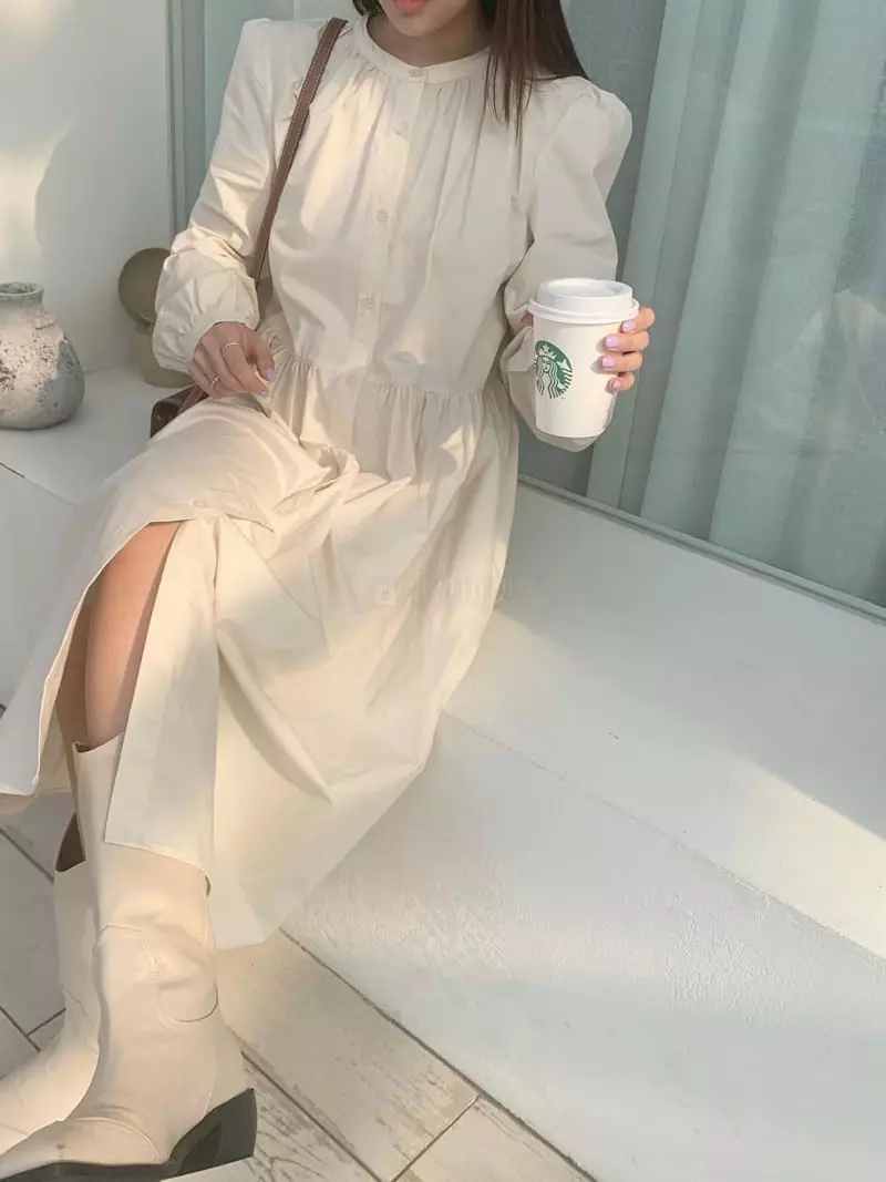 Logon - Korean Women Fashion - #momslook - Shirring One-piece - 6