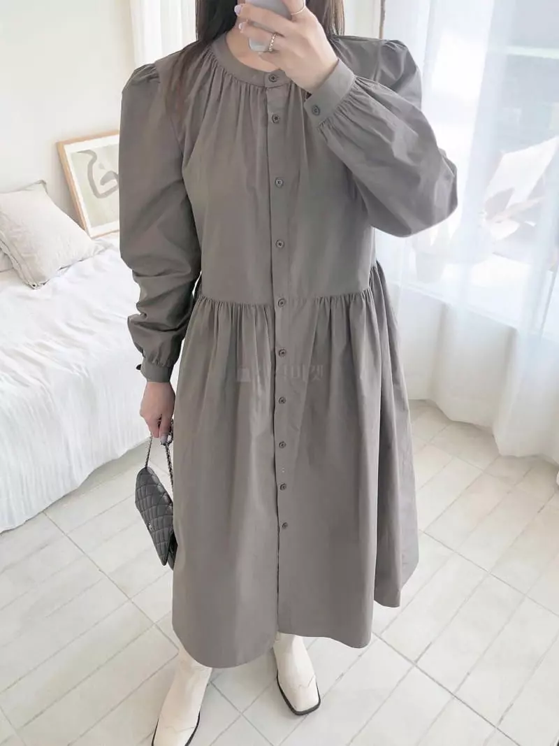 Logon - Korean Women Fashion - #momslook - Shirring One-piece - 8