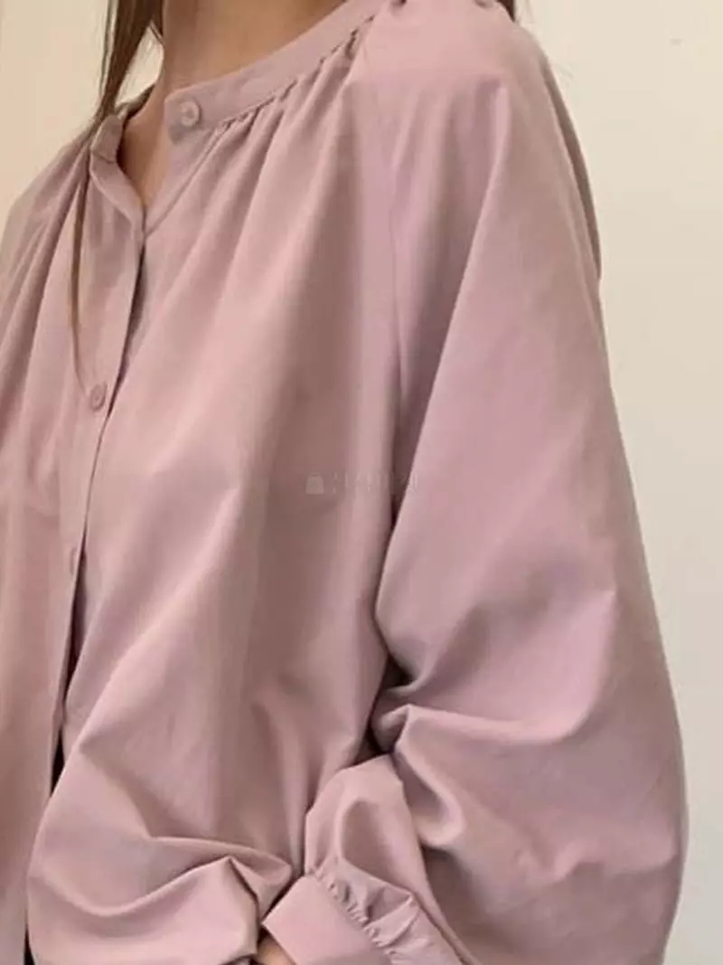 Logon - Korean Women Fashion - #womensfashion - Peach Shirring Blouse - 4