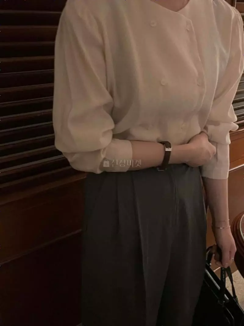 Logon - Korean Women Fashion - #momslook - Round Double Blouse - 2