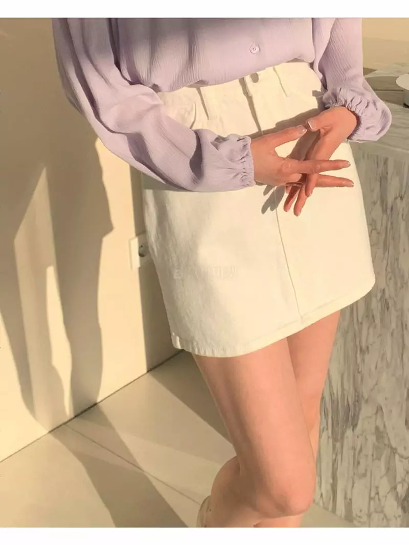 Logon - Korean Women Fashion - #momslook - Mini Denim Skirt - 10
