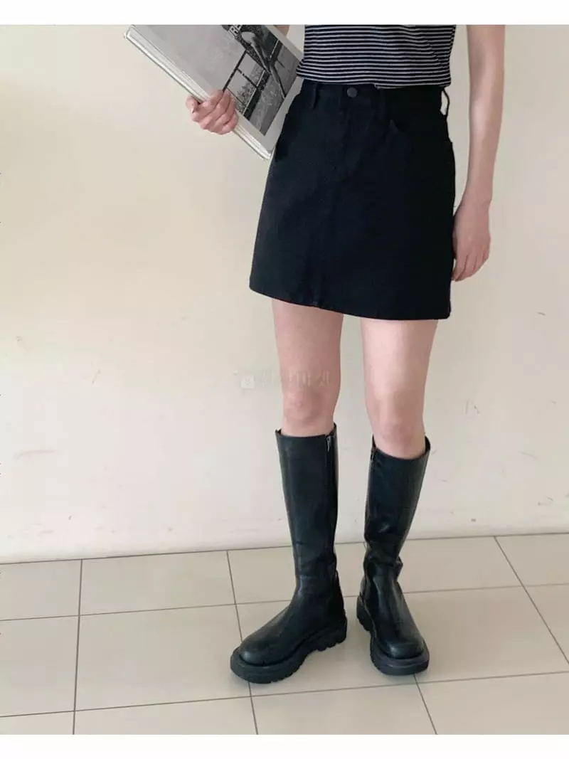 Logon - Korean Women Fashion - #momslook - Mini Denim Skirt - 12