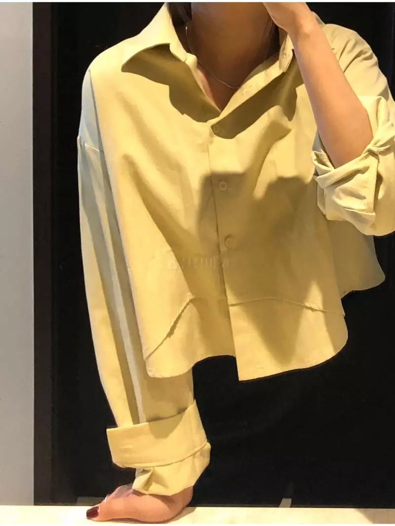 Logon - Korean Women Fashion - #restrostyle - Wave Crop Shirt - 2