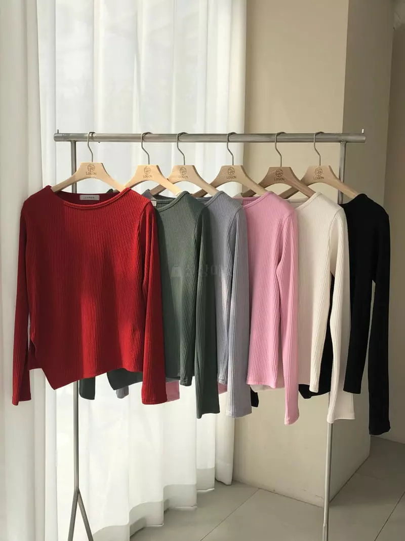 Logon - Korean Women Fashion - #romanticstyle - Rib Sasun Knit Tee - 7